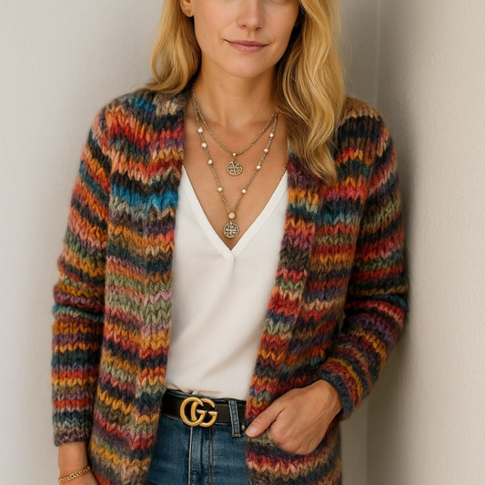 MELODIE – Farbenfroher Damen-Cardigan mit elegantem Stil